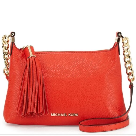 Michael Kors Weston Leather Crossbody in Mandrin Orange - Picture 1 of 7
